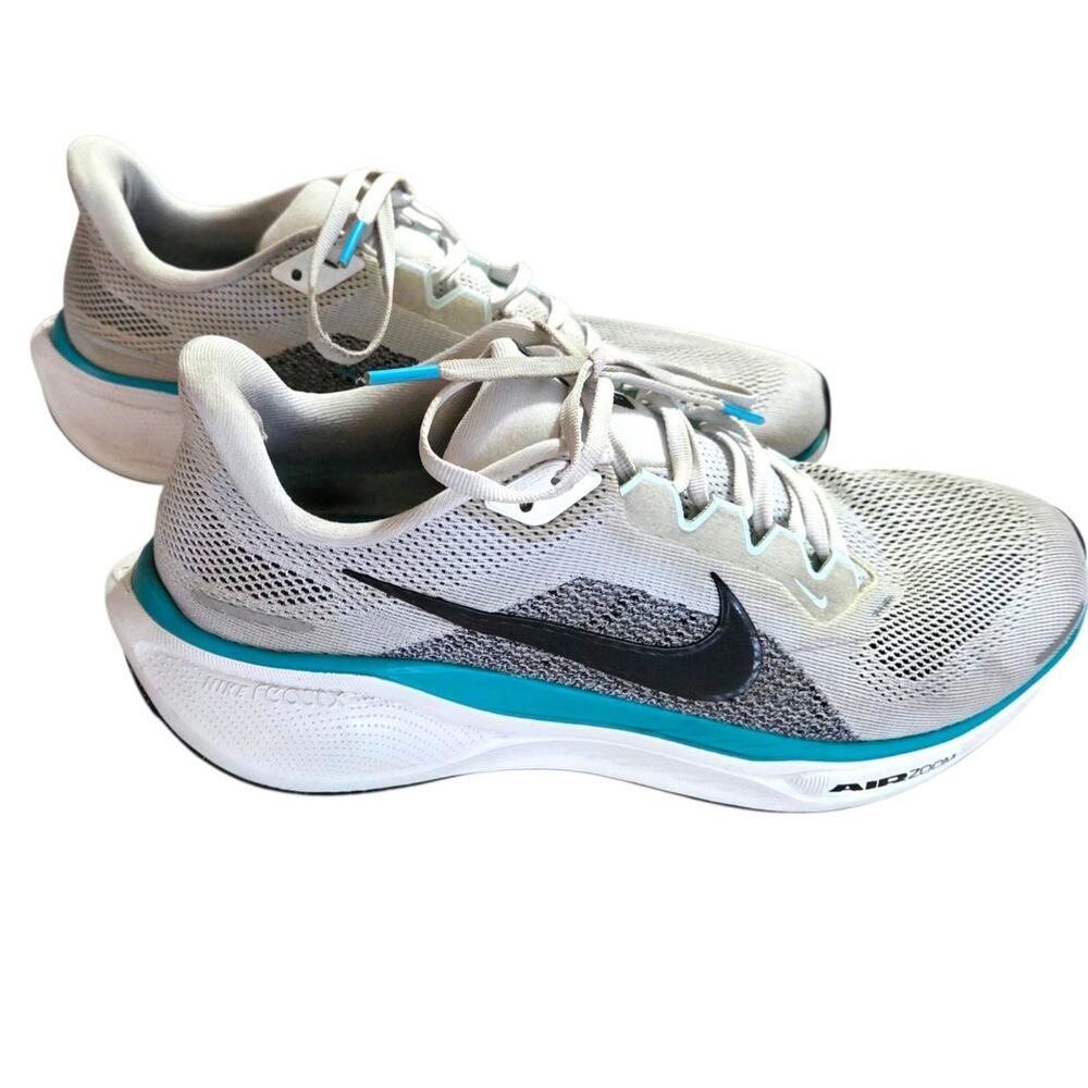 Nike Air Zoom Pegasus 41 White Dusty Cactus Teal Blue Running Shoes 10.5 - flaws